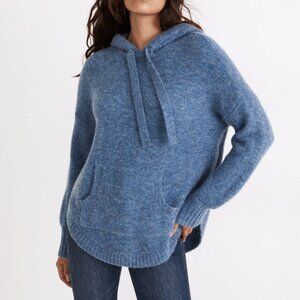 Madewell Wilmington Hoodie Sweater in Heather Denim Size Medium Wool Alpaca